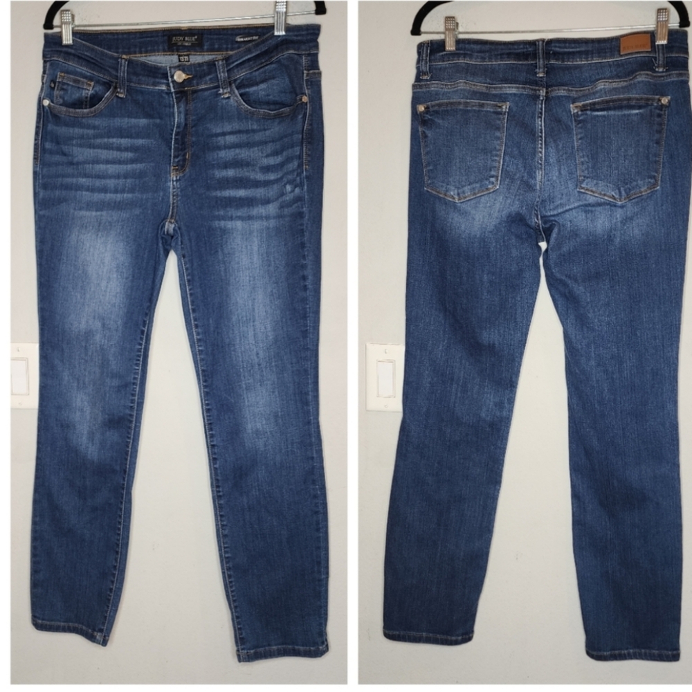 Judy Blue Straight Fit Darkwash Jeans Stretch Denim Size 13/31